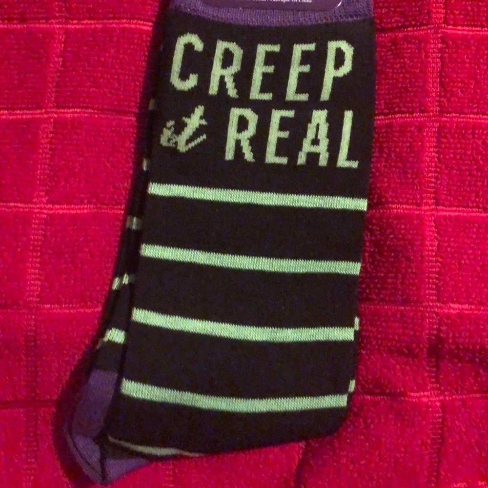 Creep it real Halloween socks stripe